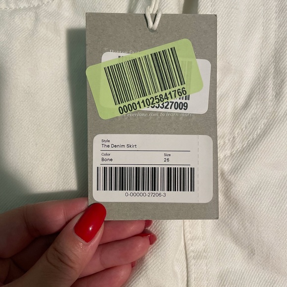 Everlane The Denim Skirt Size 26 in Bone NWT - Picture 3 of 6